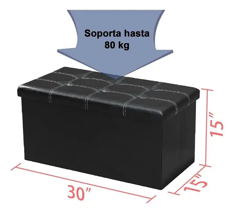 BANQUETA BAUL ORGANIZADOR CON PUFF Y SILLON 76X38 CM - 1