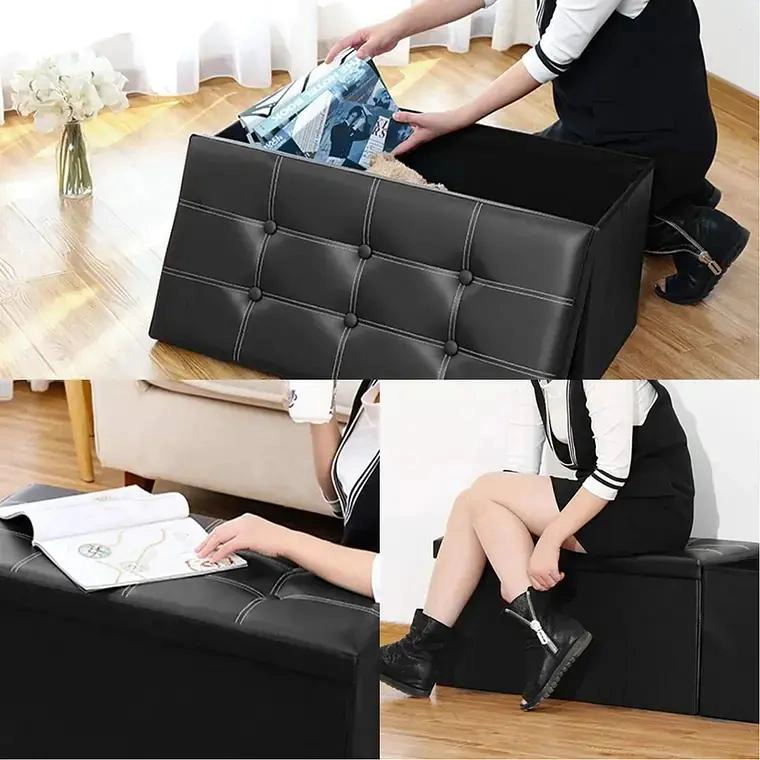 BANQUETA BAUL ORGANIZADOR CON PUFF Y SILLON 76X38 CM - 3