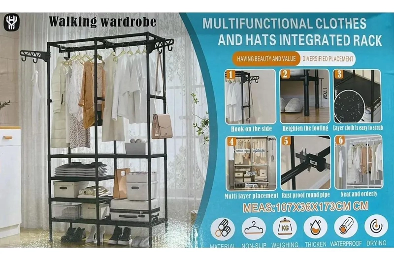 COLGADOR ORGANIZADOR DE ROPA CON DOS NIVELES PARA EXHIBICION - 3