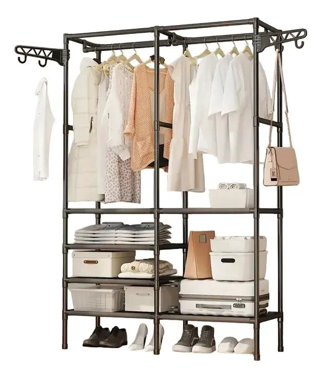 COLGADOR ORGANIZADOR DE ROPA CON DOS NIVELES PARA EXHIBICION - 5