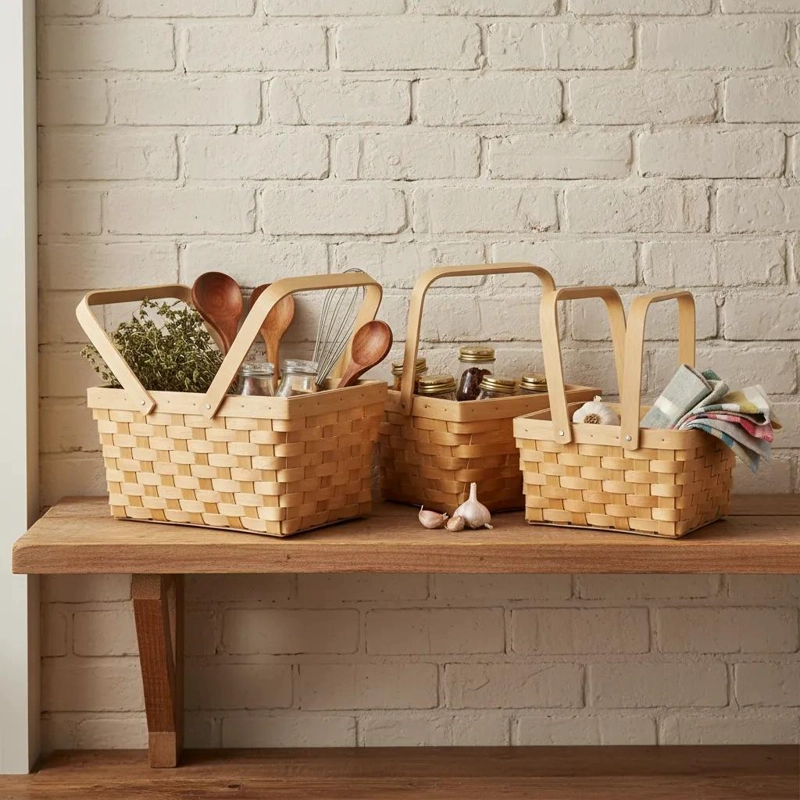 SET DE 3 CANASTAS DECORATIVAS PARA HOGAR Y COCINA - 1