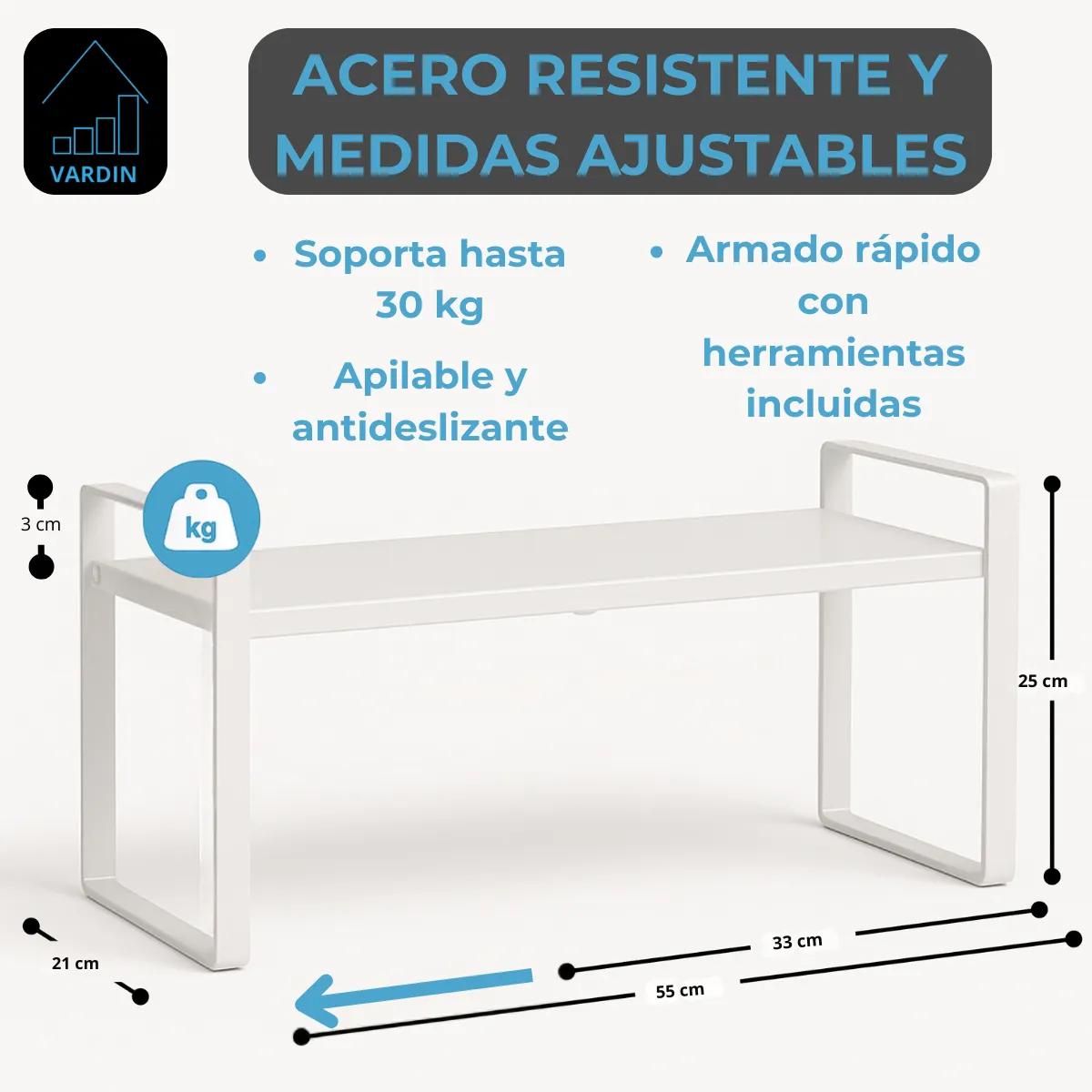 ESTANTE REPISA EXTENSIBLE PARA ORGANIZACION EN COCINA Y BAÑO - 3