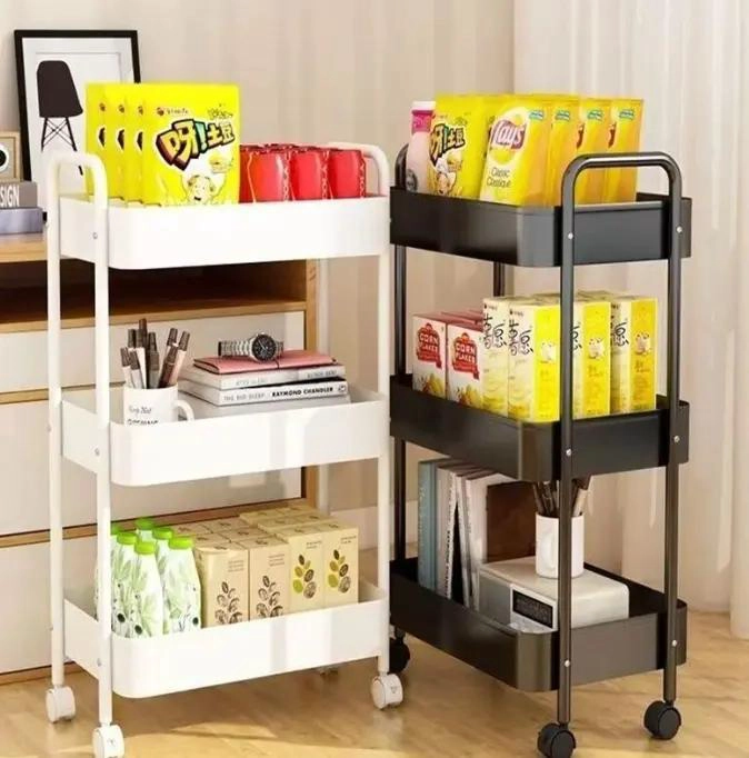 CARRITO ORGANIZADOR METALICO MULTIUSOS DE 3 NIVELES CON RUEDAS PARA FACIL MOVIL - 3