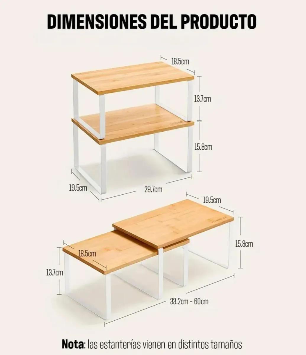 ORGANIZADOR APILABLE CON 2 REPISAS PARA VAJILLA Y LOZA - 2