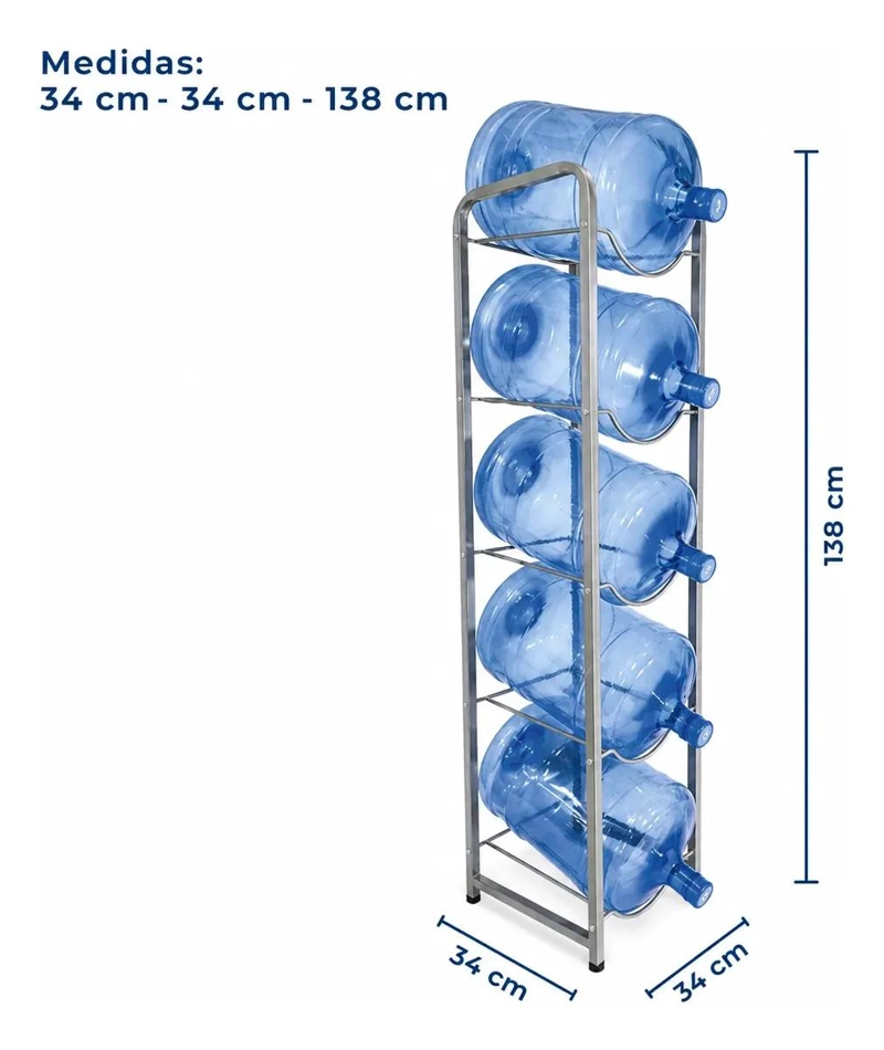 RACK ORGANIZADOR PARA 5 BIDONES DE AGUA CON ESTRUCTURA RESISTENTE - 3