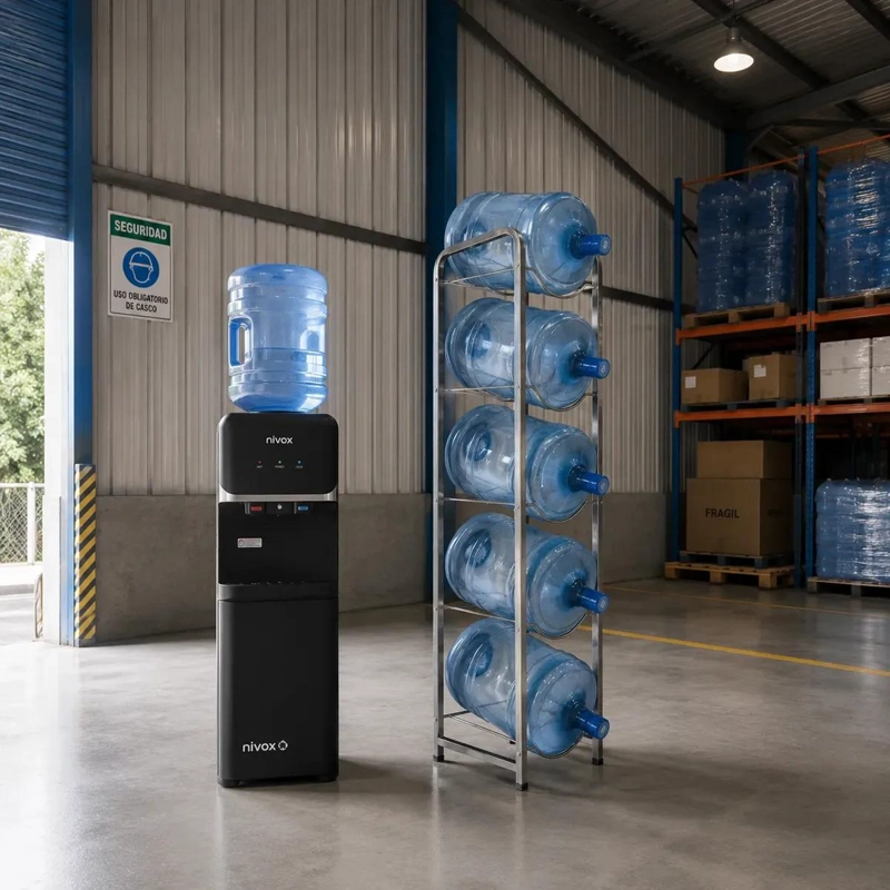 RACK ORGANIZADOR PARA 5 BIDONES DE AGUA CON ESTRUCTURA RESISTENTE - 4