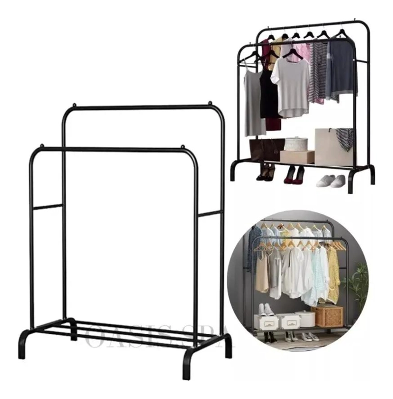 PERCHERO DOBLE BARRA PARA CLOSET ORGANIZADOR Y EXHIBIDOR DE ROPA - 2