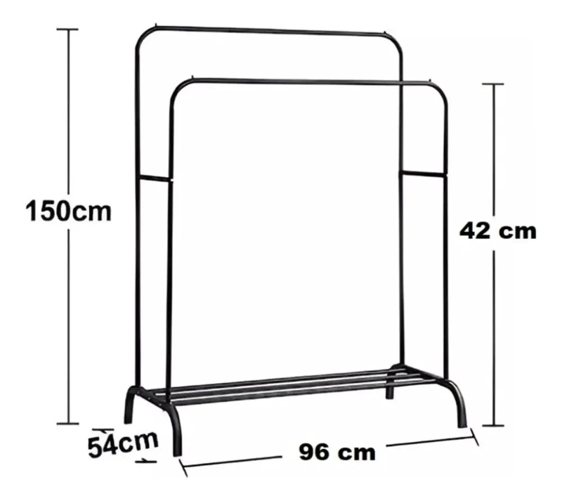PERCHERO DOBLE BARRA PARA CLOSET ORGANIZADOR Y EXHIBIDOR DE ROPA - 3
