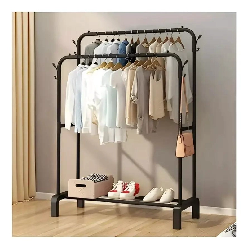 PERCHERO DOBLE BARRA PARA CLOSET ORGANIZADOR Y EXHIBIDOR DE ROPA - 4