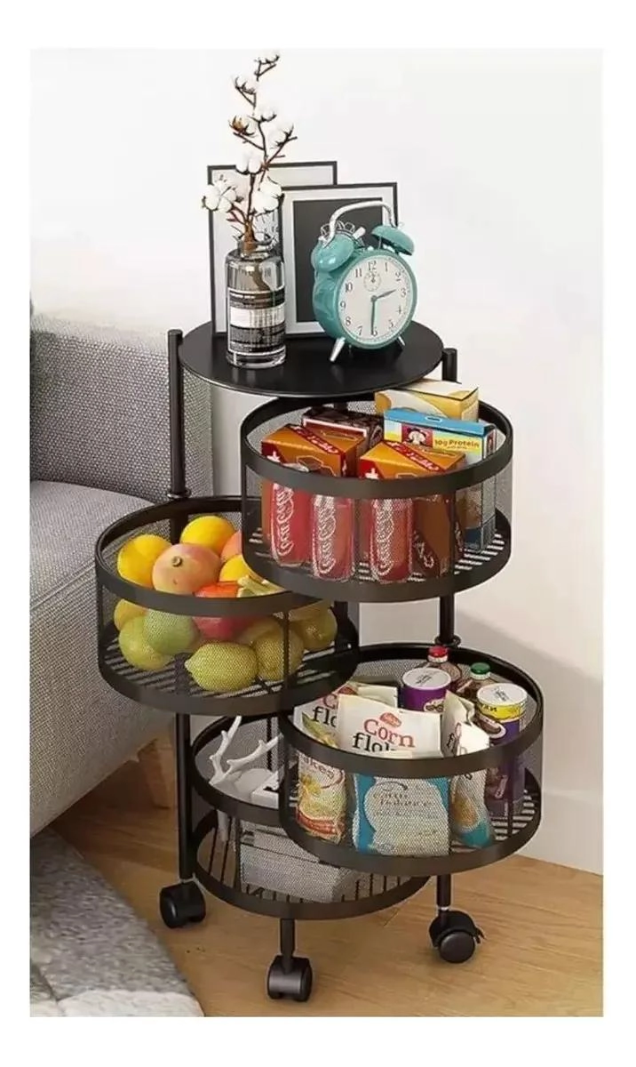CARRITO ORGANIZADOR MULTIUSO CON CESTAS GIRATORIAS Y 4 NIVELES - 3