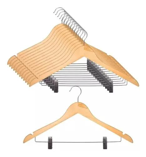 SET DE 10 COLGADORES DE MADERA PARA PANTALONES Y FALDAS CON DISEÑO DE PERRITOS - 1