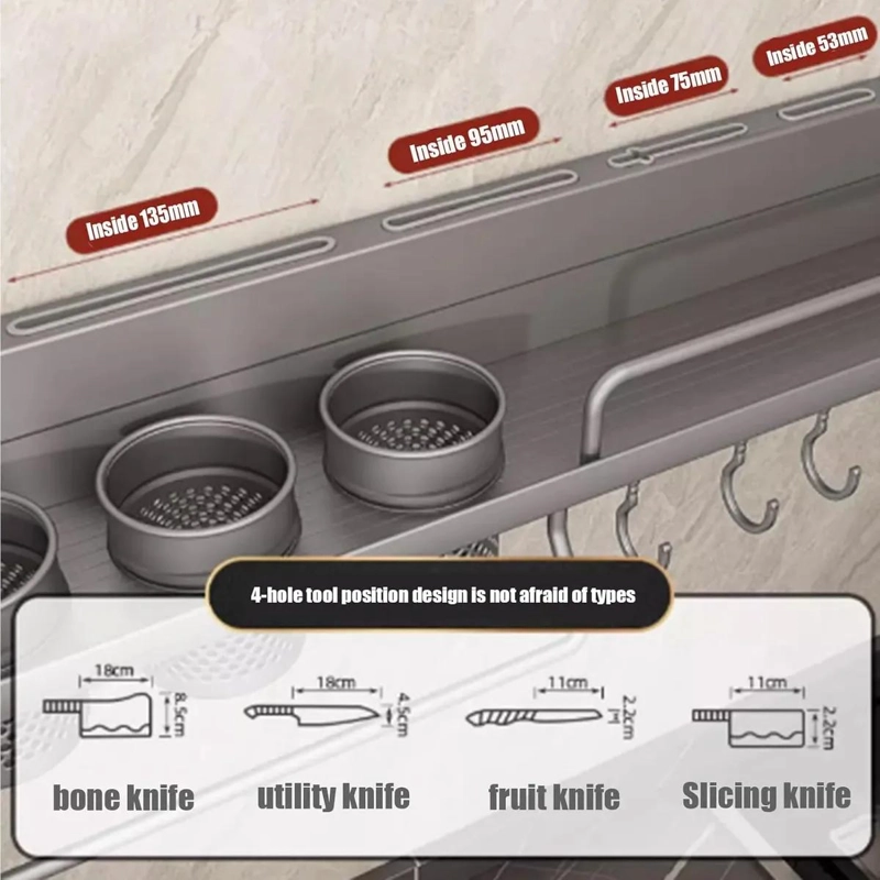REPISA ORGANIZADORA PARA COCINA CON ESCURRIDOR Y ESTANTE DE 60 CM - 3