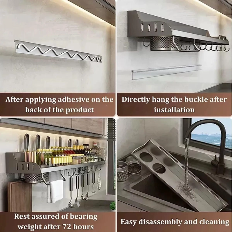 REPISA ORGANIZADORA PARA COCINA CON ESCURRIDOR Y ESTANTE DE 60 CM - 5