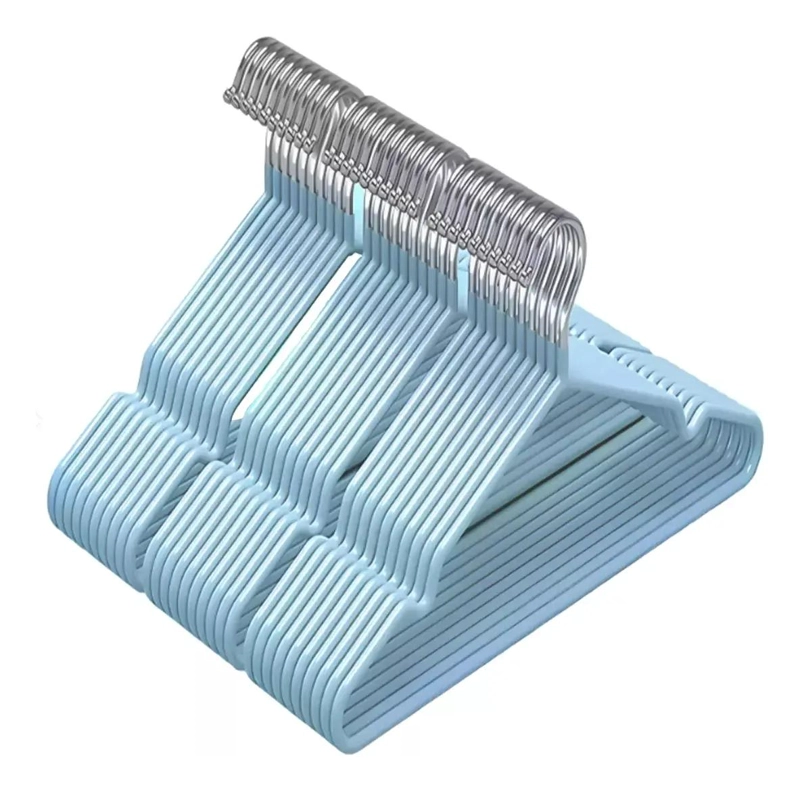 SET DE 100 GANCHOS COLGADORES ANTIDESLIZANTES COLOR AZUL - 1