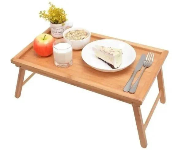 BANDEJA PARA DESAYUNO DE BAMBU CON PATAS PARA MESA O CAMA - 1