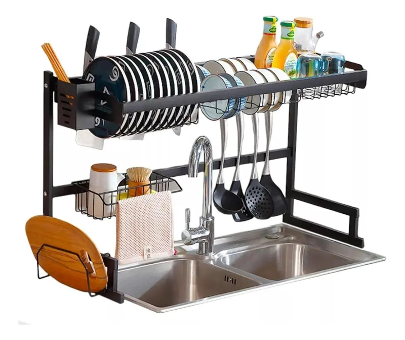 RACK ESCURRIDOR ORGANIZADOR PARA COCINA CON CAPACIDAD PARA PLATOS Y UTENSILIOS - 1