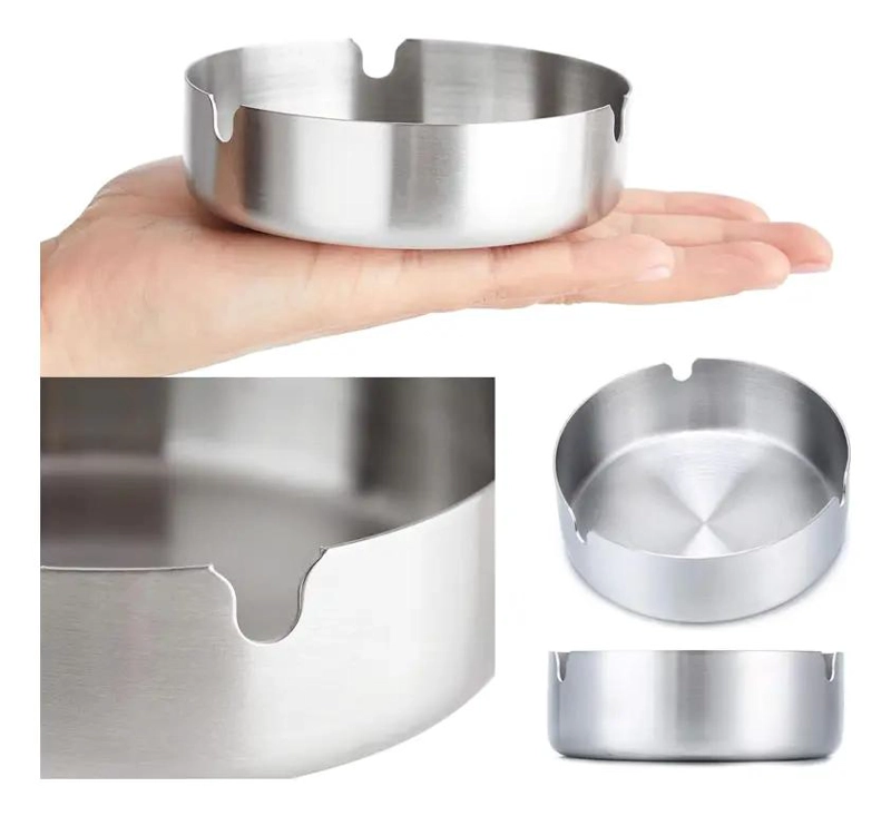 SET DE 2 CENICEROS DE ACERO INOXIDABLE PARA USO INTERIOR Y EXTERIOR - 1