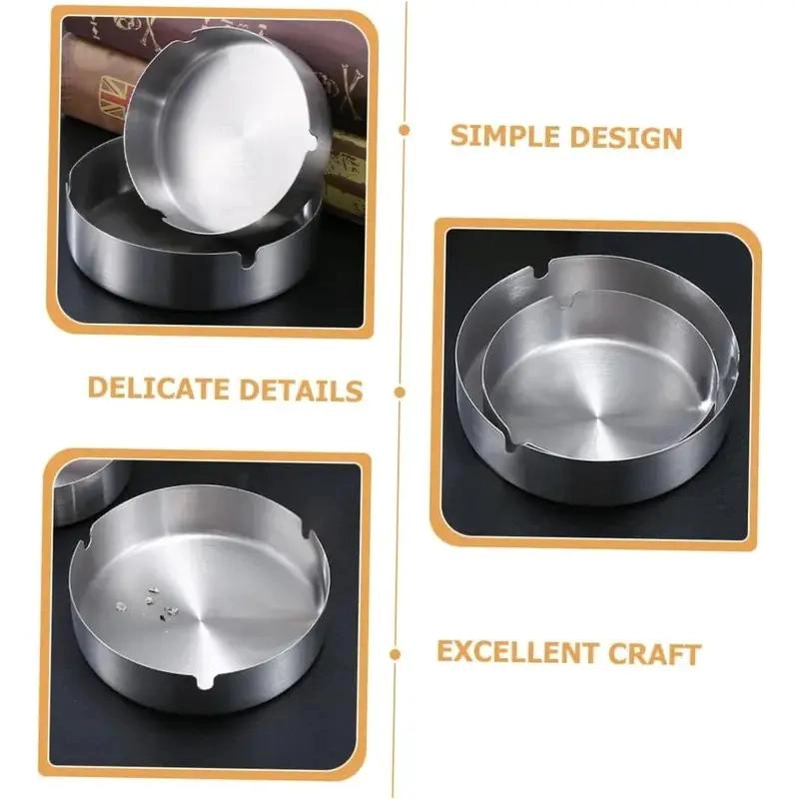 SET DE 2 CENICEROS DE ACERO INOXIDABLE PARA USO INTERIOR Y EXTERIOR - 3