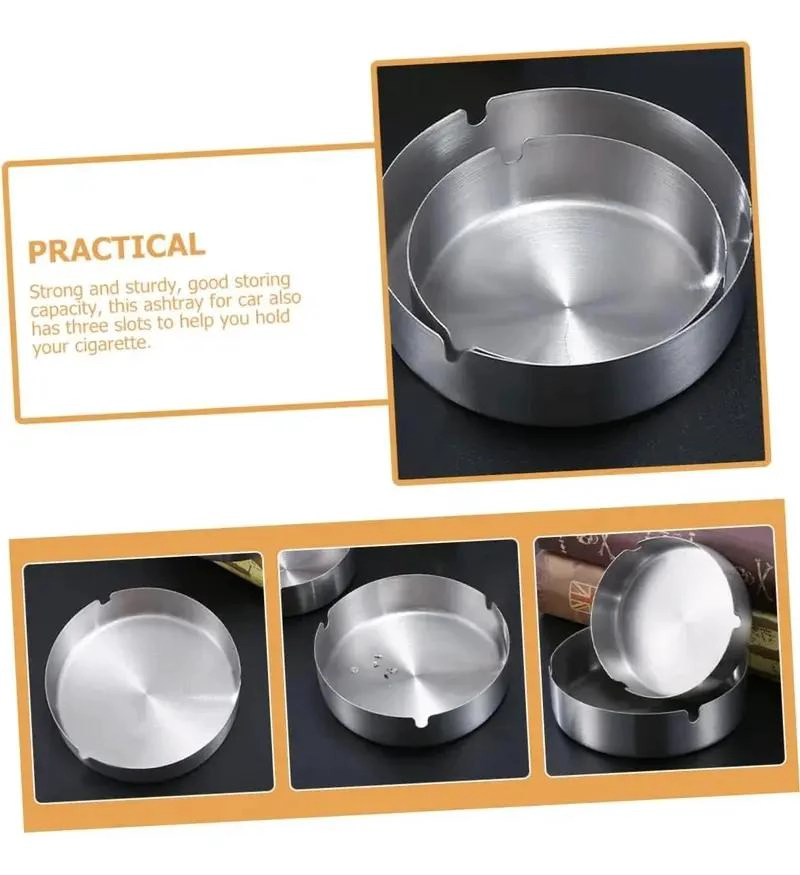 SET DE 2 CENICEROS DE ACERO INOXIDABLE PARA USO INTERIOR Y EXTERIOR - 4