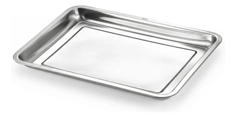 BANDEJA DE ACERO INOXIDABLE RESISTENTE DE 36 X 27 CM - 1
