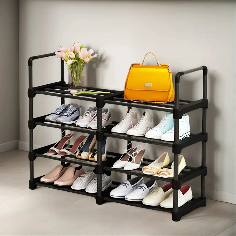 ZAPATERO GRANDE DE ACERO CON 4 NIVELES DESMONTABLES PARA 16 PARES - 1
