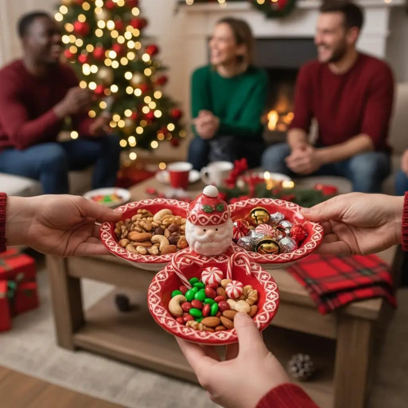 PLATO CON 3 COMPARTIMENTOS PARA PICOTEO EN NAVIDAD - 2