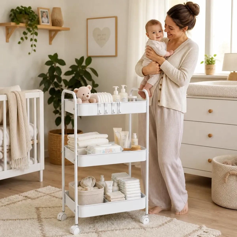 CARRITO ORGANIZADOR DE 3 NIVELES CON RUEDAS PARA COCINA Y BAÑO - 5