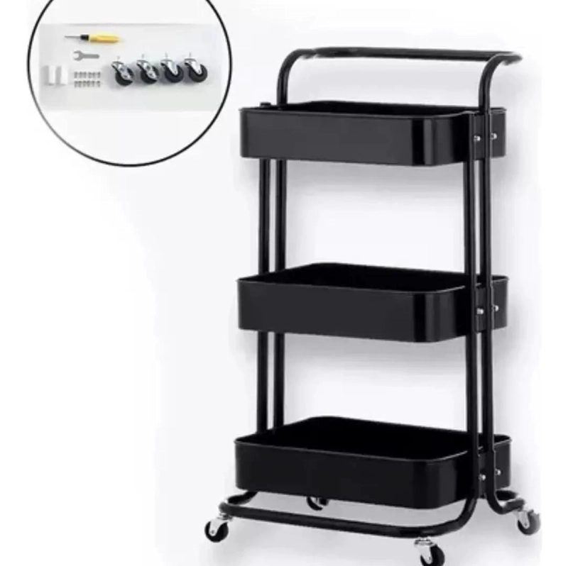 CARRITO ORGANIZADOR METALICO DE 3 NIVELES PARA ALMACENAMIENTO - 2
