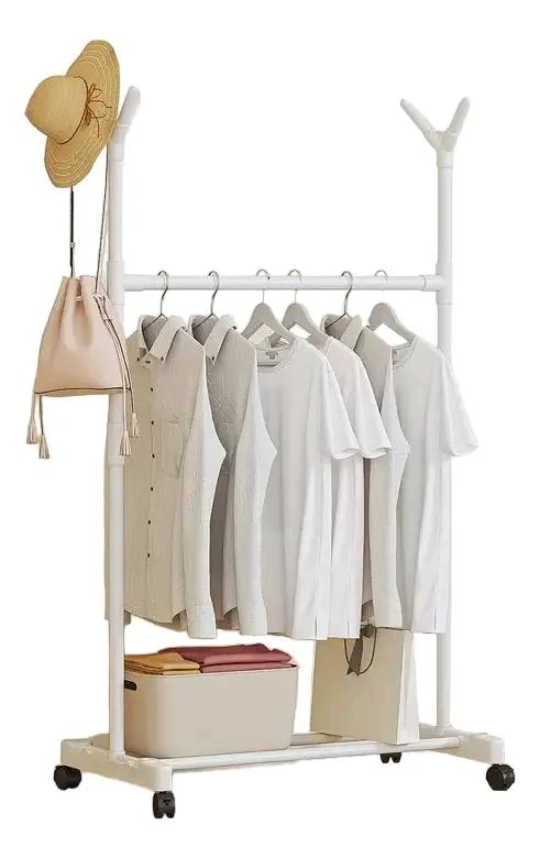 PERCHERO MOVIL PARA ROPA Y ACCESORIOS CON RUEDAS RESISTENTES - 1