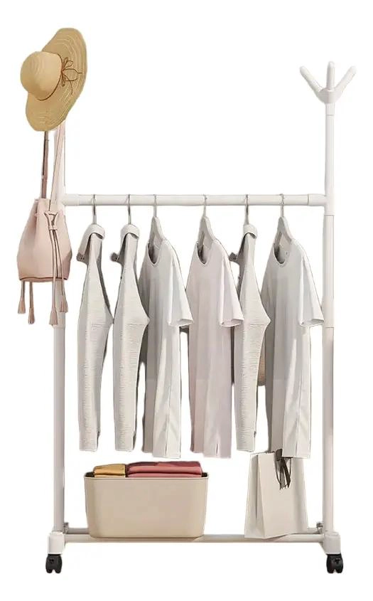 PERCHERO MOVIL PARA ROPA Y ACCESORIOS CON RUEDAS RESISTENTES - 4