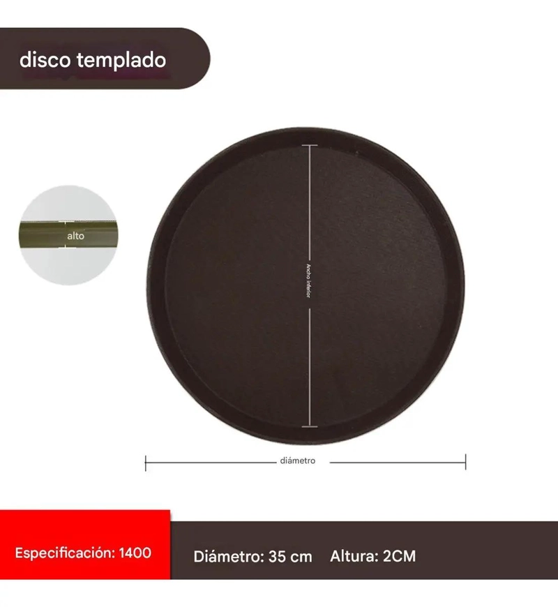 BANDEJAS REDONDAS DE VIDRIO ANTIDESLIZANTE DE 35 CM PARA GARZON - 2