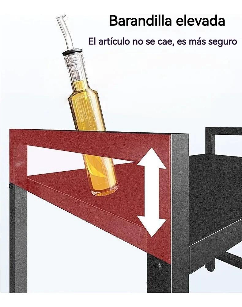 ESTANTE DOBLE PARA MICROONDAS CON GANCHOS PARA ORGANIZACION - 2