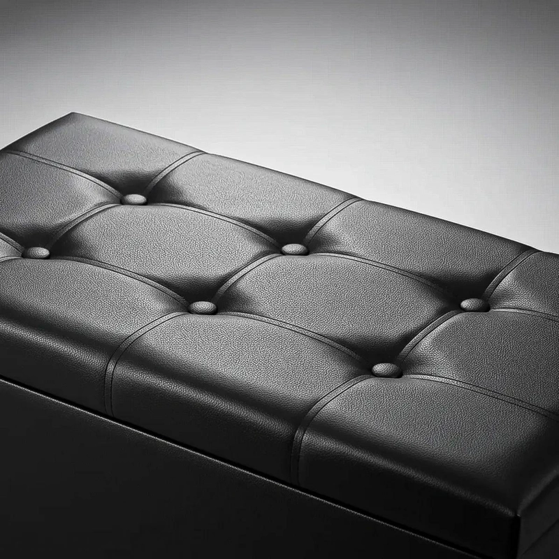 BANQUETA PUFF BAUL CON ESPACIO ORGANIZADOR PARA ALMACENAMIENTO COMODO - 5