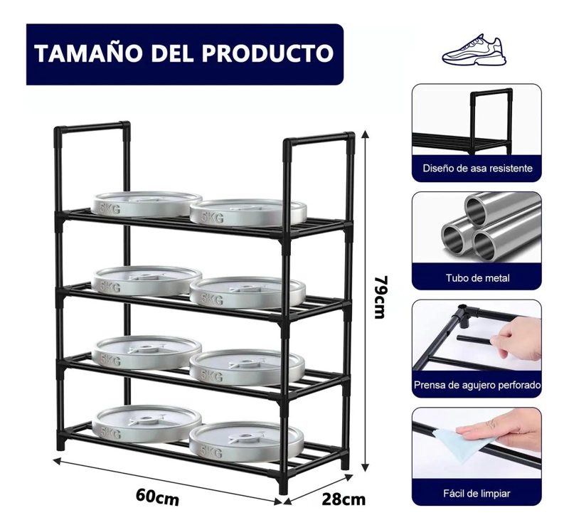 ZAPATERO DE 4 NIVELES EN ACERO INOXIDABLE PARA ENTRADA Y PASILLO - 2