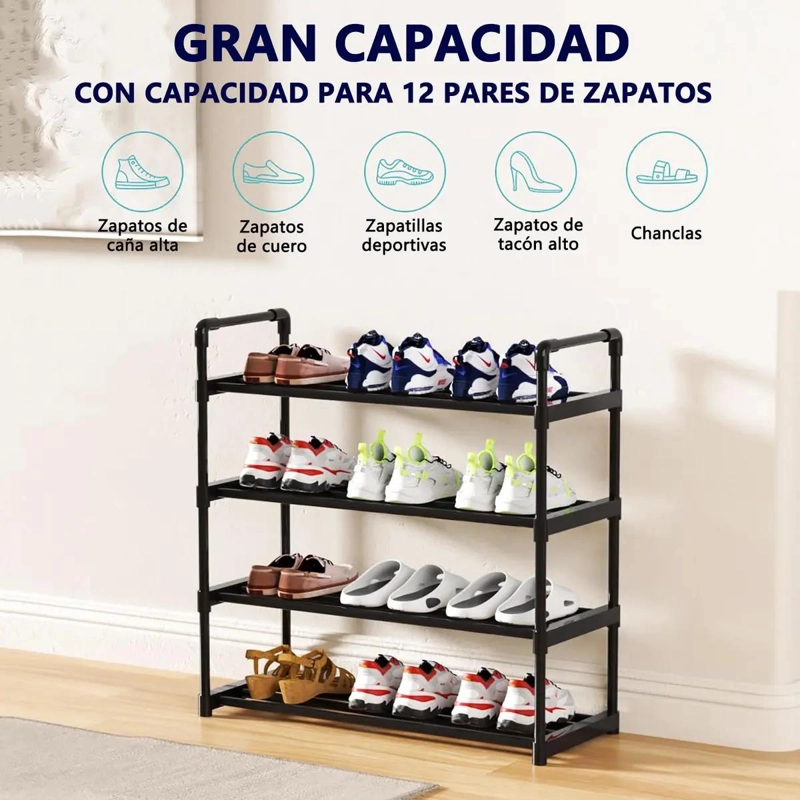 ZAPATERO DE 4 NIVELES EN ACERO INOXIDABLE PARA ENTRADA Y PASILLO - 4