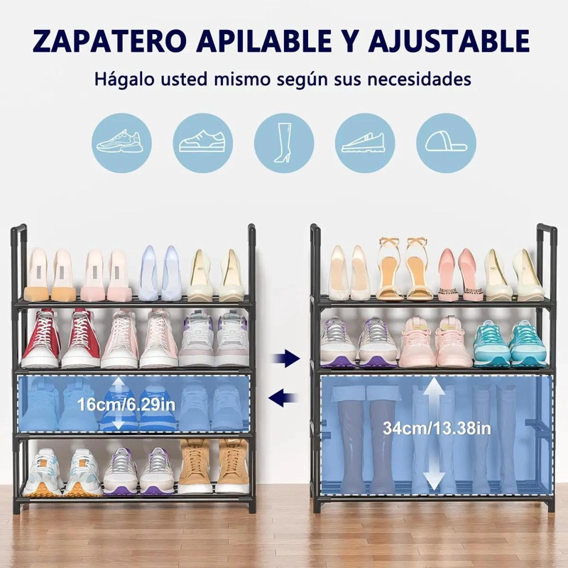 ZAPATERO DE 4 NIVELES EN ACERO INOXIDABLE PARA ENTRADA Y PASILLO - 5