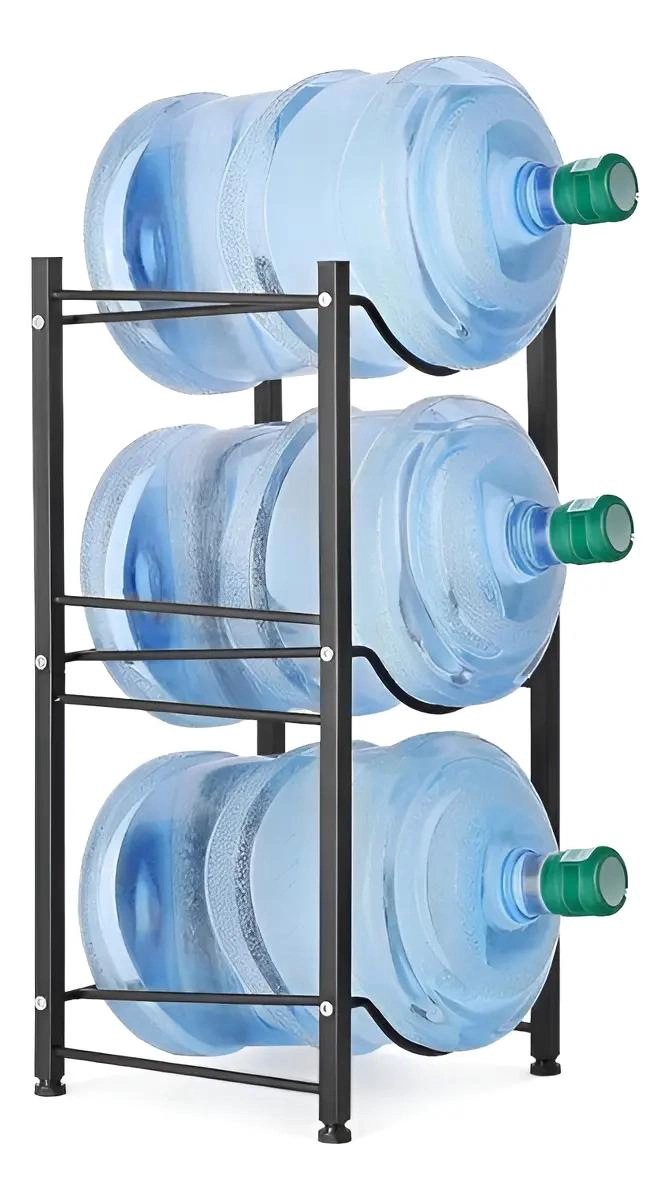 ESTANTE ORGANIZADOR PARA 3 BOTELLONES DE AGUA DE 20 LITROS COLOR NEGRO - 1