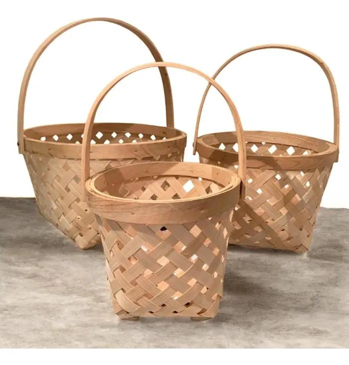 SET DE 3 CESTAS DE FIBRAS NATURALES PARA MACETEROS Y DECORACION - 3
