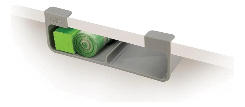 ORGANIZADOR DE ALACENA CON COMPARTIMENTOS AJUSTABLES COLOR GRIS - 1