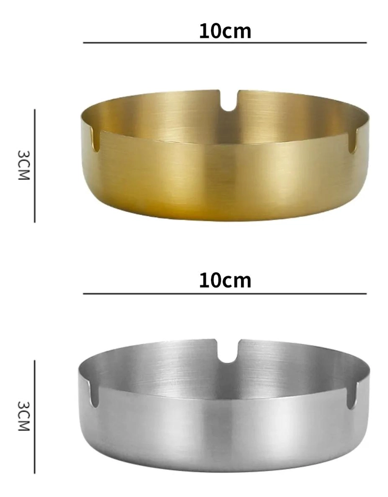 SET DE 6 CENICEROS DE ACERO INOXIDABLE PARA BARES Y RESTAURANTES - 2