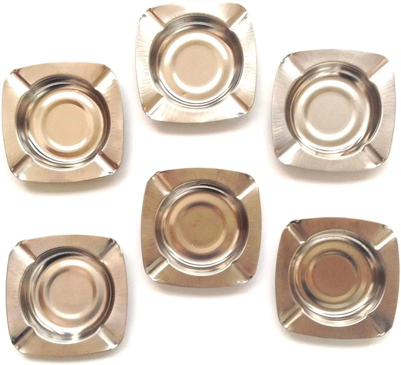 SET DE 12 CENICEROS DE ACERO INOXIDABLE PARA USO DIARIO - 2