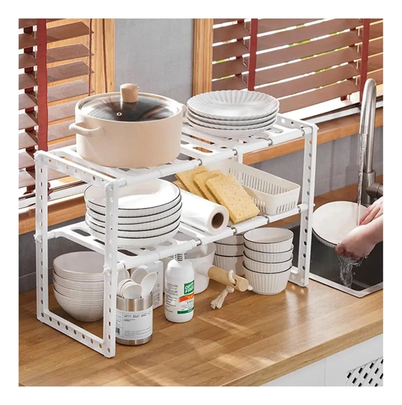 PACK DE 2 ESTANTES AJUSTABLES PARA ORGANIZAR OLLAS Y UTENSILIOS - 4