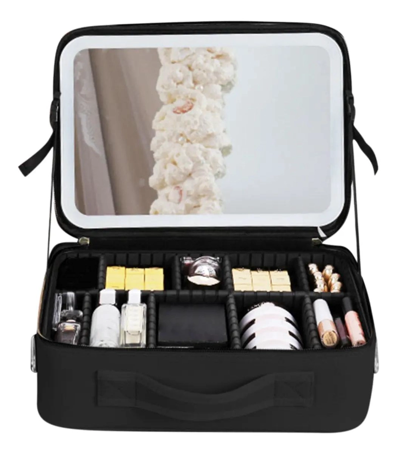 ESPEJO ORGANIZADOR PORTATIL PARA MAQUILLAJE CON BOLSA DE ALMACENAMIENTO - 2