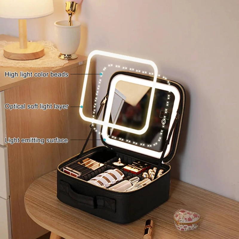 ESPEJO ORGANIZADOR PORTATIL PARA MAQUILLAJE CON BOLSA DE ALMACENAMIENTO - 5