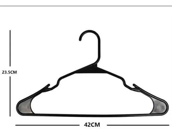 SET DE 80 COLGADORES DE ROPA DE PLASTICO NEGRO PARA ARMARIO - 5