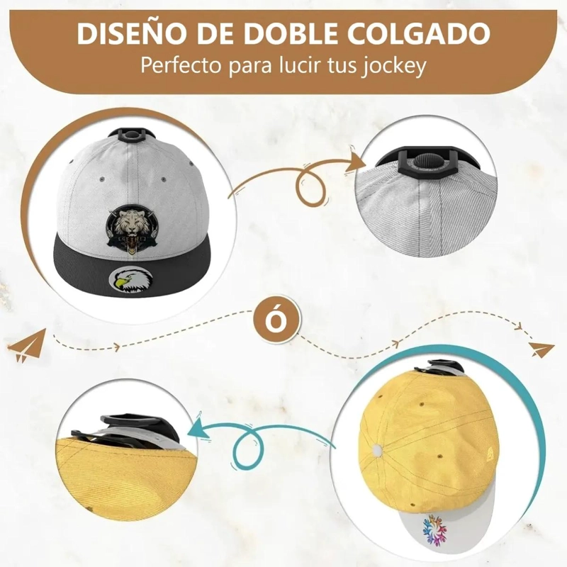 GANCHOS ADHESIVOS PARA COLGAR Y ORGANIZAR GORRAS Y JOCKEYS - 3