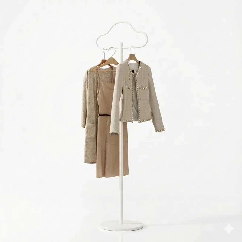 COLGADOR METALICO PARA ROPA CON PERCHAS PARA POLERONES Y PRENDAS - 1