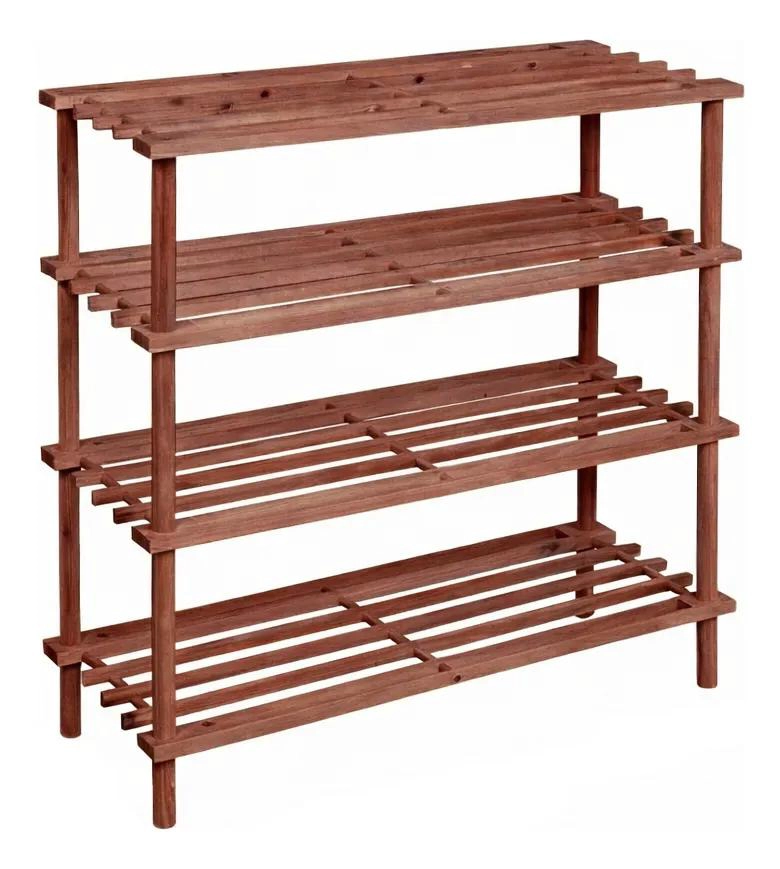ORGANIZADOR DE MADERA PARA ZAPATOS CON 4 NIVELES COLOR MARRON - 1