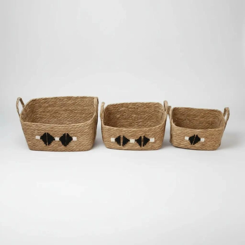 SET DE 3 CANASTOS MACETEROS DE YUTE EN DIFERENTES TAMAÑOS - 1