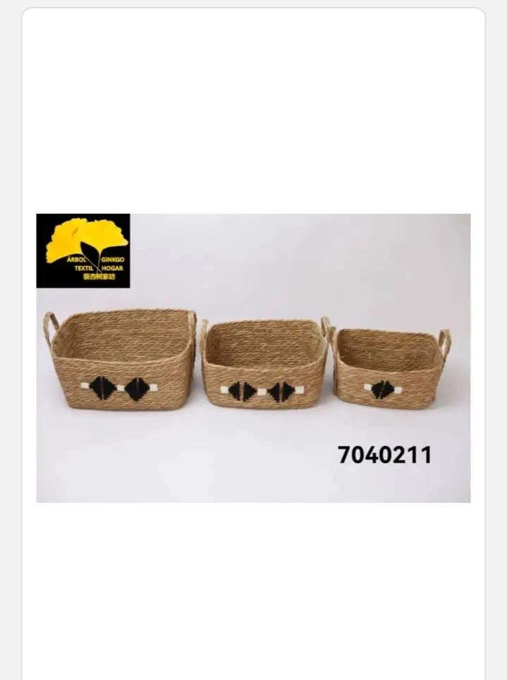SET DE 3 CANASTOS MACETEROS DE YUTE EN DIFERENTES TAMAÑOS - 4